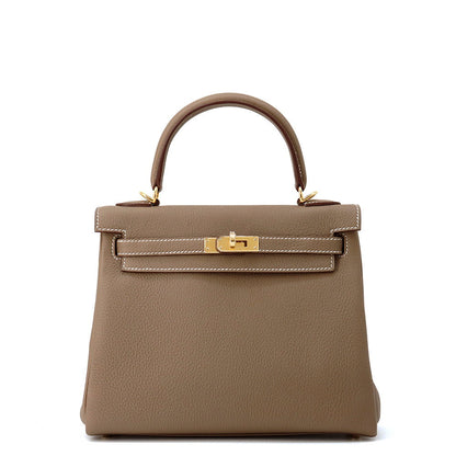 HERMES Kelly Retourne Etoupe Togo Leather Size 25