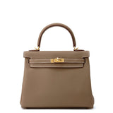 HERMES Kelly Retourne Etoupe Togo Leather Size 25