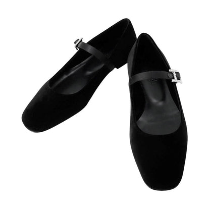 HERMES Ballet shoes "Jane" BlackH252113Z Velour Fabric Satin Size 38