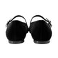 HERMES Ballet shoes "Jane" BlackH252113Z Velour Fabric Satin Size 38