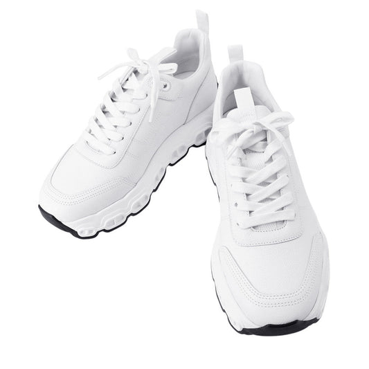 HERMES Sneakers "Impulse" WhiteH252014Z Technical Fabric Leather Size 38.5