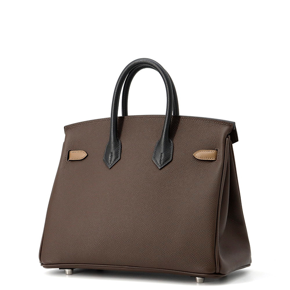 HERMES Birkin tricolor Ecorce/Etoupe/Black Epsom Size 25