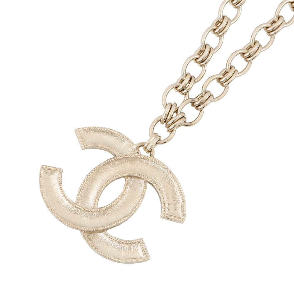 CHANEL CC Logo Rhinestone Necklace Multicolor Metal Rhinestone