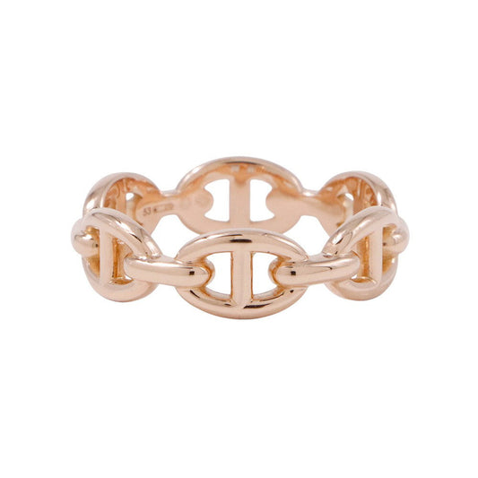 HERMES Chaine d'Ancre Anchene Ring Size PM/53/#13 18K Pink Gold
