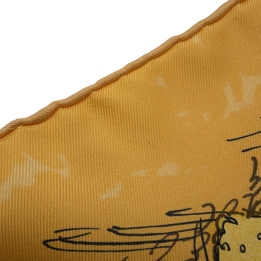 HERMES Carre LES AMAZONES Lady on Horseback Size 90 Yellow/Multicolor Silk100%
