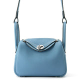 HERMES Lindy New Blue Jean Taurillon Clemence Size Mini