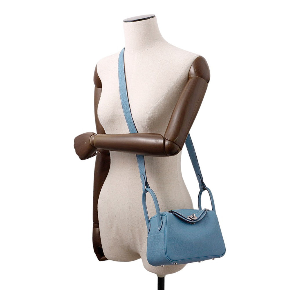 HERMES Lindy New Blue Jean Taurillon Clemence Size Mini