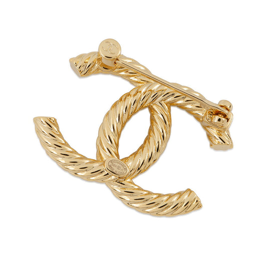 CHANEL CC Logo Pearl Brooch GoldABB082 Gold Plated Rhinestone
