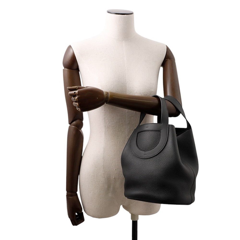 HERMES in-the-loop Tote Bag Black Taurillon Clemence Size 23