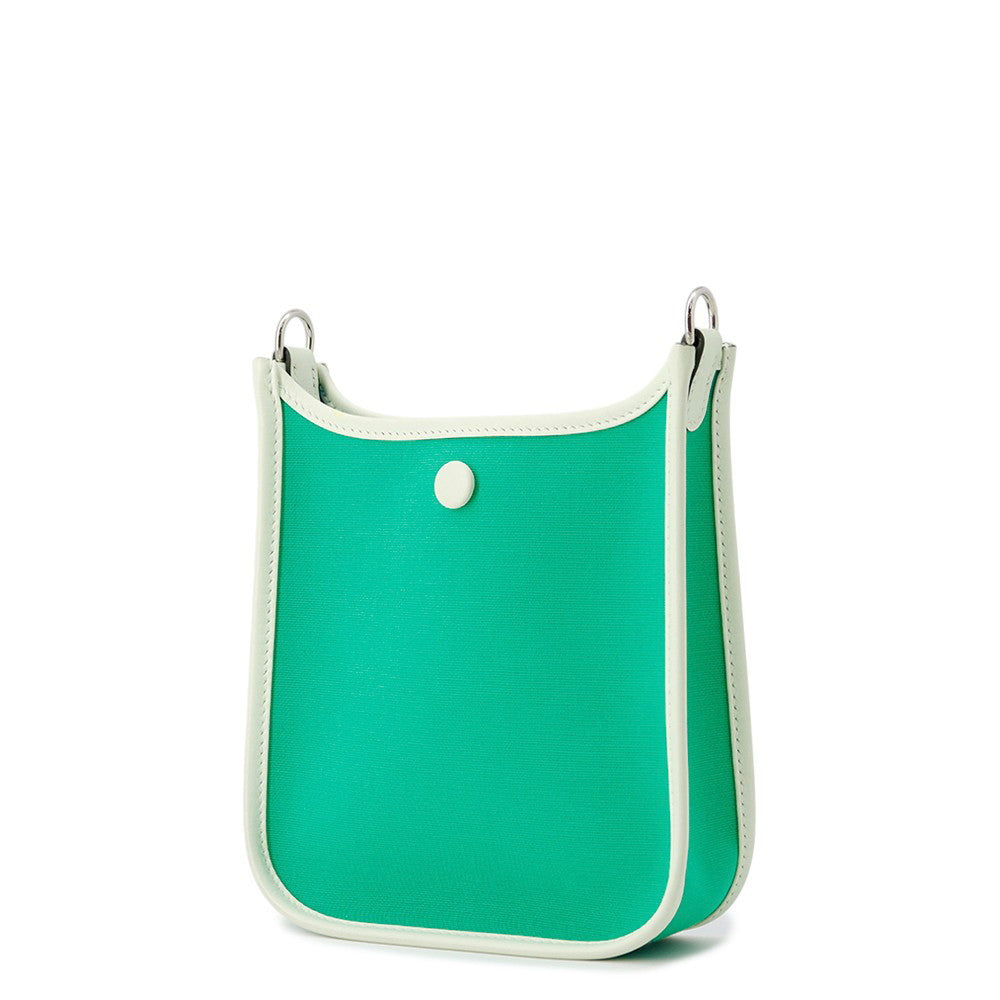 HERMES Neo Evelyne Menthe/Blue Azteque/Vert Fizz Toile Officier Swift Leather Size TPM