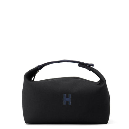 HERMES Brid A Black Zig Zag Black/Navy Canvas Size GM