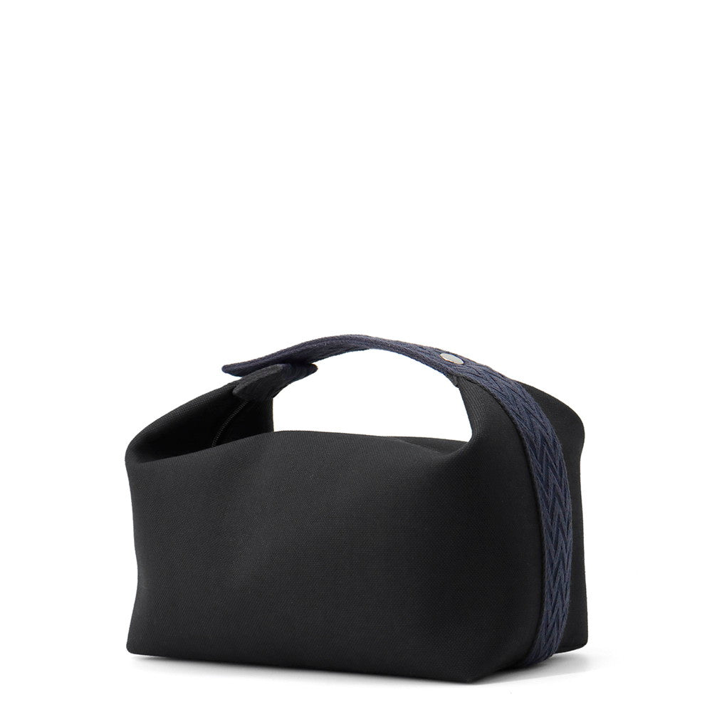HERMES Brid A Black Zig Zag Black/Navy Canvas Size GM