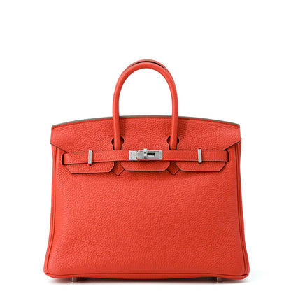 HERMES Birkin Rouge Tomate Togo Leather Size 25
