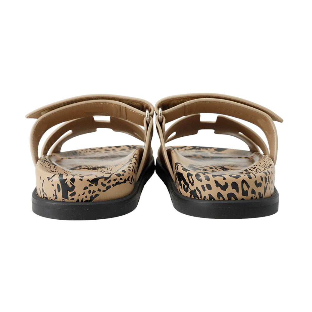 HERMES Sandals "Chypre" Beige・Argile242207Z Calf Leather Size 36