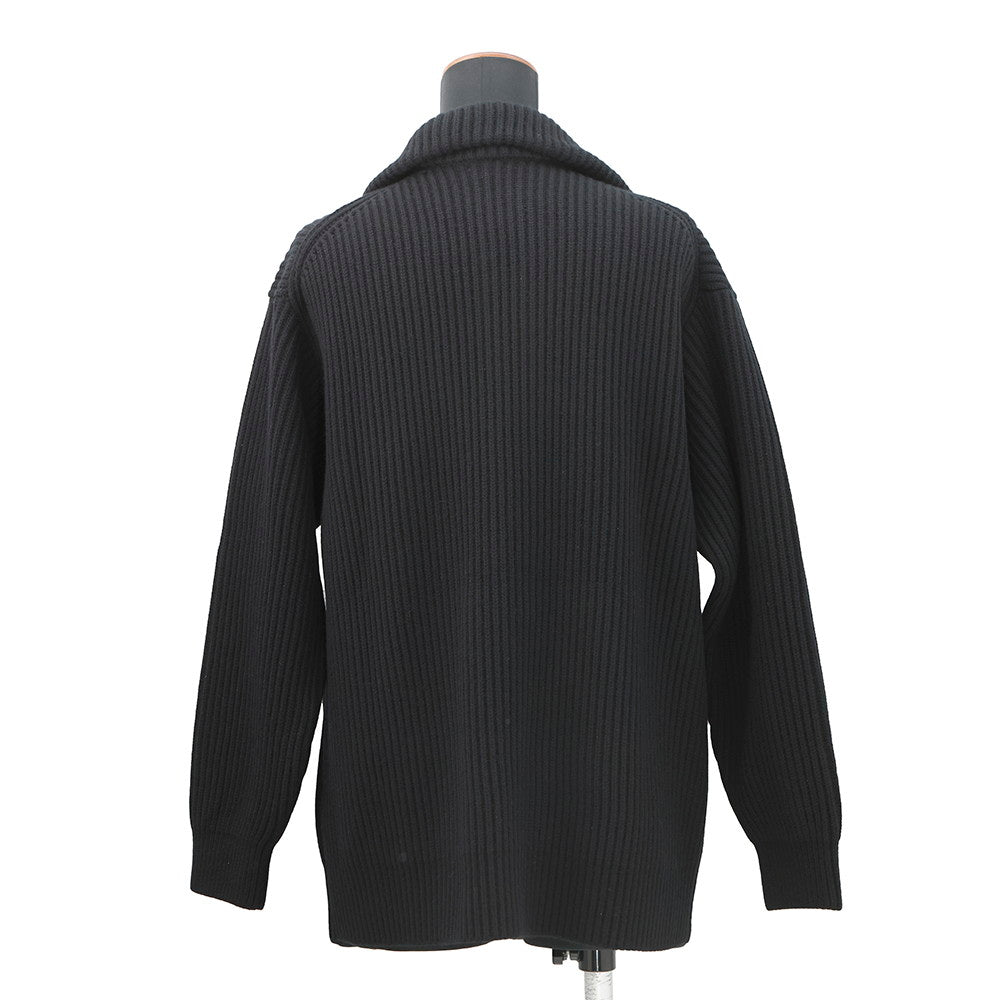 HERMES Screwdriver knit H pocket Size 34 Black Wool 98% Polyurethane1% Nylon1%