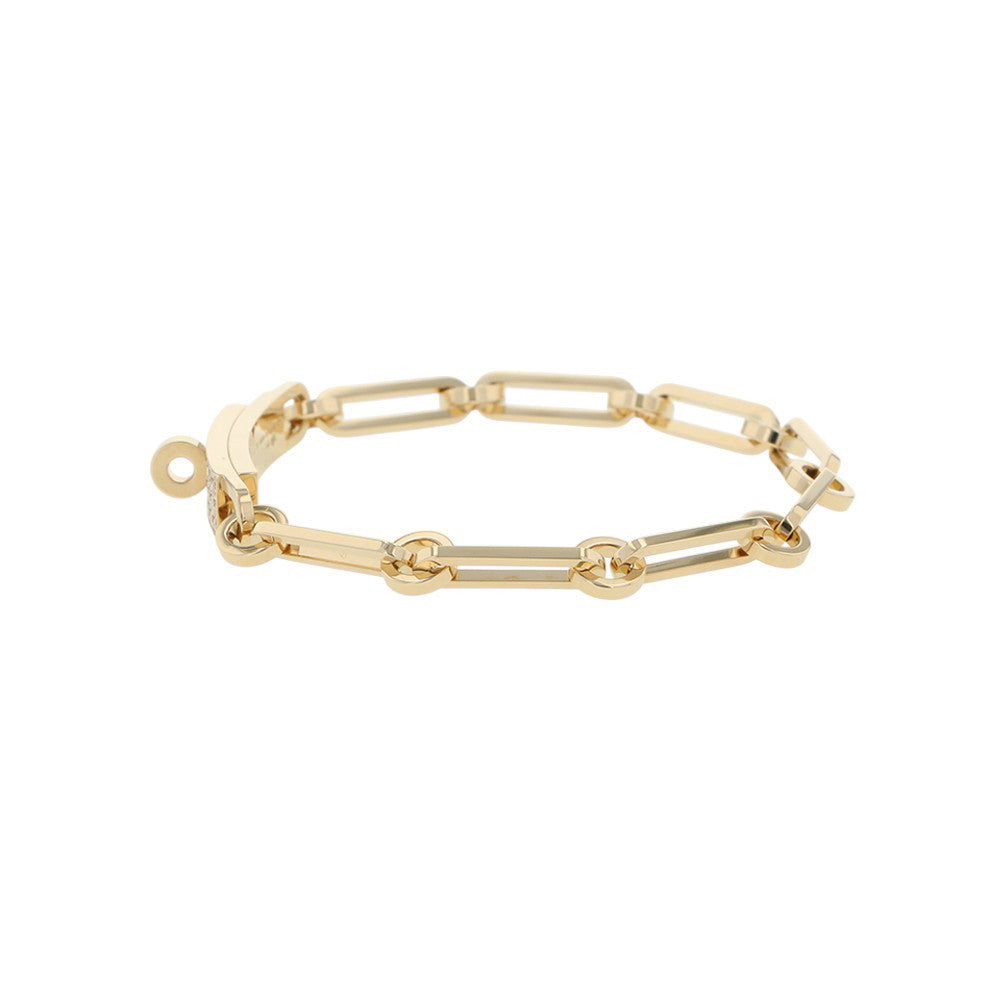 HERMES Kelly Chain Diamond Bracelet Size SHH218471B 00SH 18K Yellow Gold