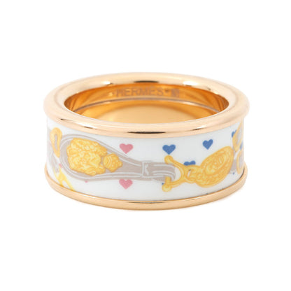 HERMES HERMES Bride de Gala Love Ring Size 57 Confetti Metal Lacquer