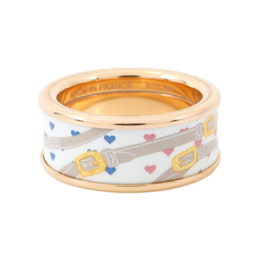 HERMES HERMES Bride de Gala Love Ring Size 57 Confetti Metal Lacquer