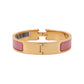HERMES Clic H Bracelet Size PM Rose Patch Enamel Gold Plated