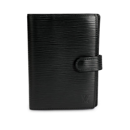 Louis Vuitton Louis Vuitton Black Epi Leather Small Ring Agenda Cover