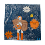 HERMES Carre Gavroche Lifelong Friends AMIS POUR LA VIE Fall/Winter 2022 Size 45 Navy/Orange/Brown Silk100%