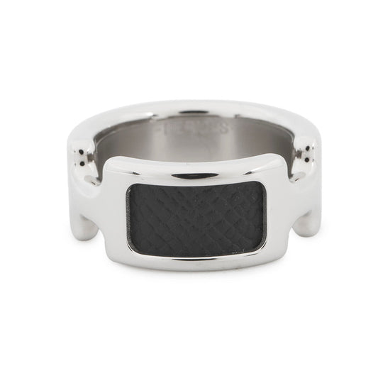 HERMES Orump Ring Size PM/S/#11 Black Epsom Metal