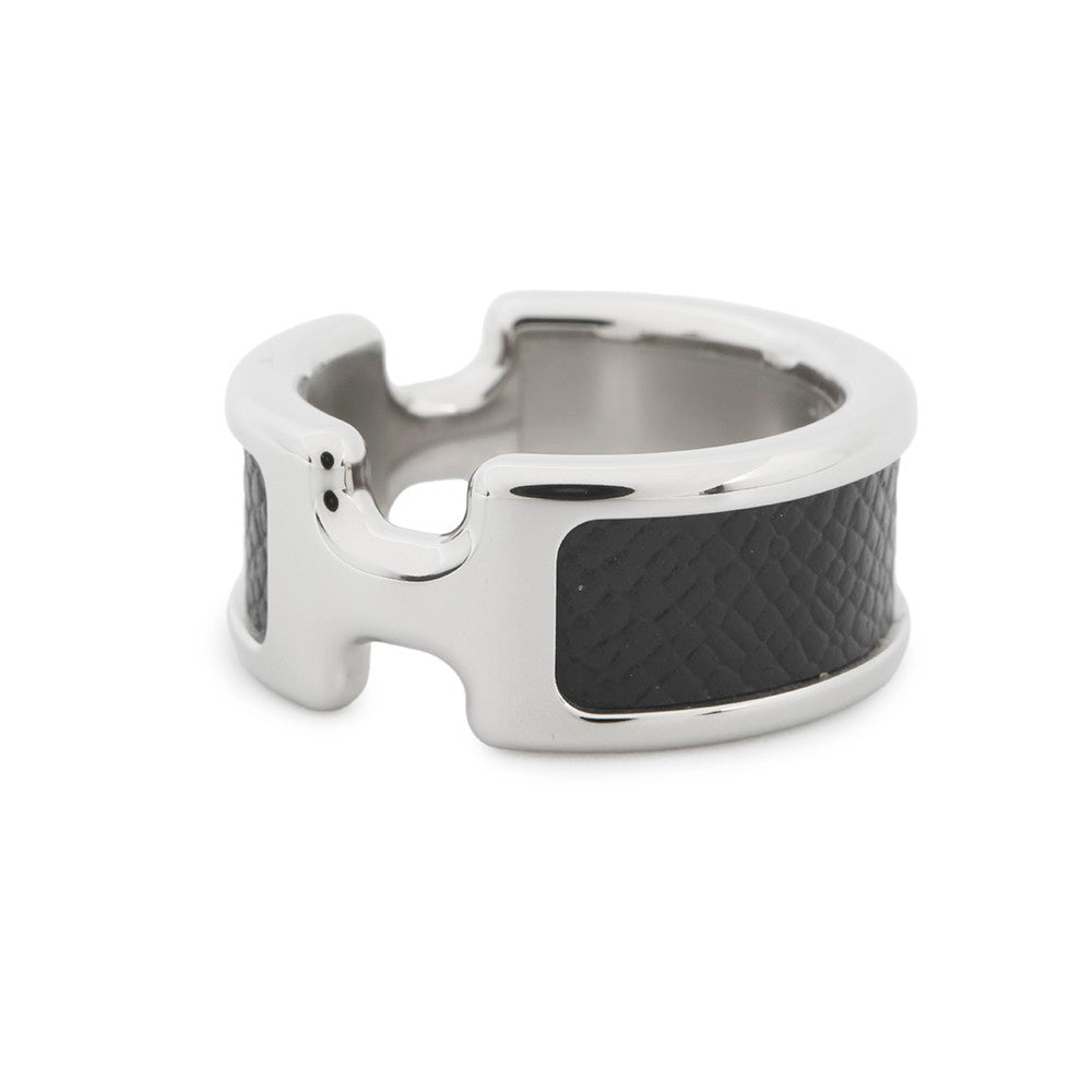 HERMES Orump Ring Size PM/S/#11 Black Epsom Metal