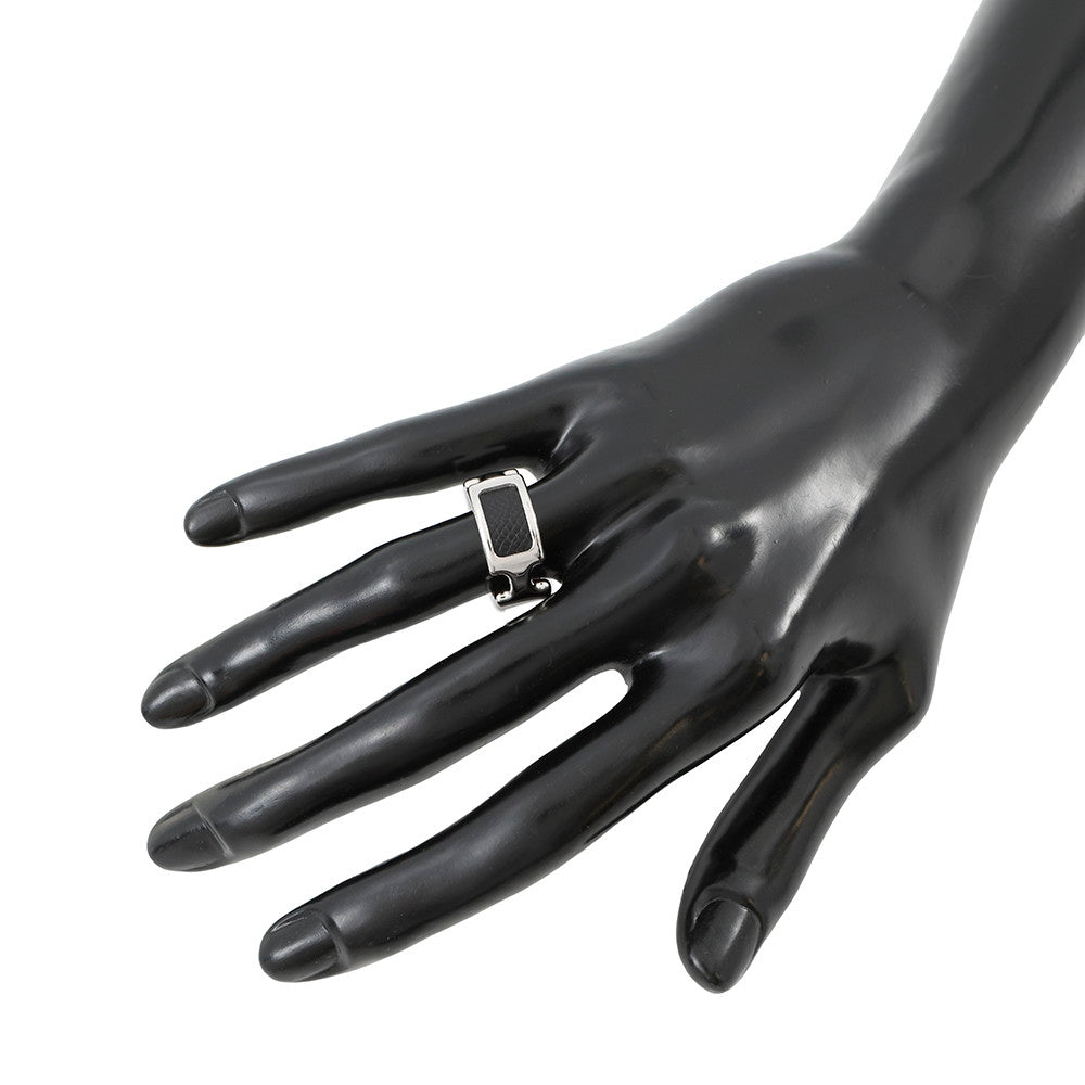 HERMES Orump Ring Size PM/S/#11 Black Epsom Metal