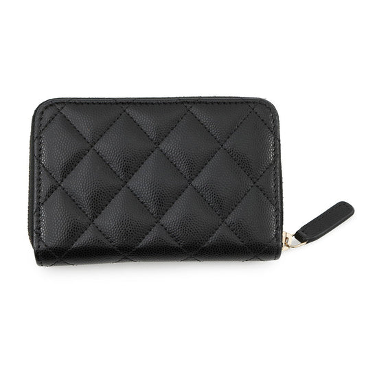 CHANEL Matelasse Classic Zip Coin Purse BlackAP4341 Caviar Leather/Rhinestone