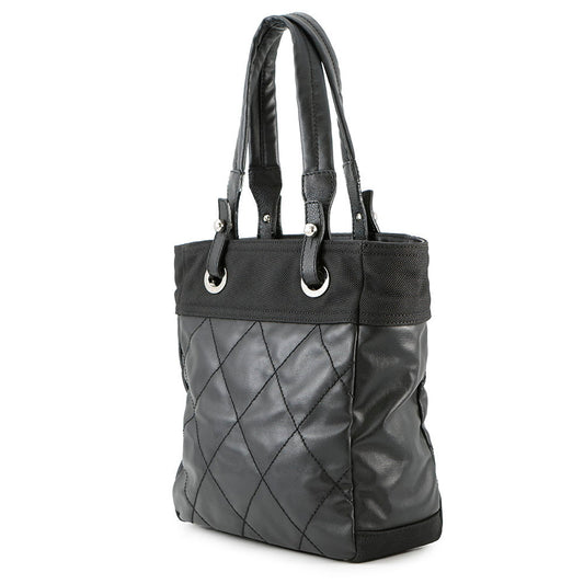 CHANEL Paris-Biarritz Tote BlackA34208 Coating Canvas Leather Size PM