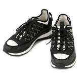 CHANEL CC Logo Sneakers Black/WhiteG46010 Fabric Leather Suede Size 43