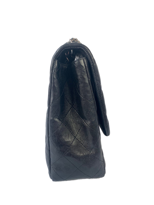 Chanel Classic Flap Jumbo Large Black Lambskin Leather with Silver hardware