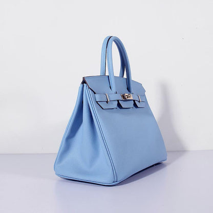 Luxury Hermes 35cm Birkin Bag Epsom Leather Light Blue Gold