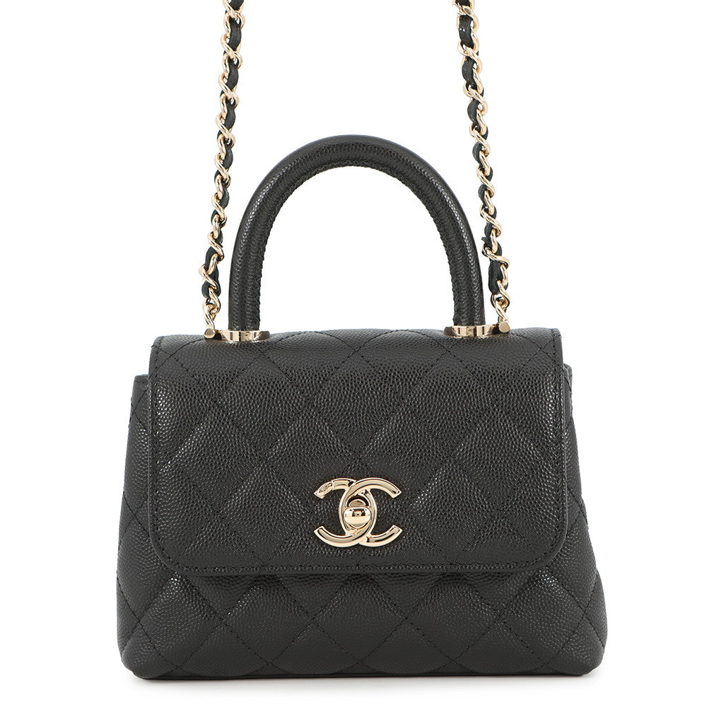 CHANEL Coco Handle 2wayChainShoulder BlackAP4244 Caviar Leather Size Minimini(16)