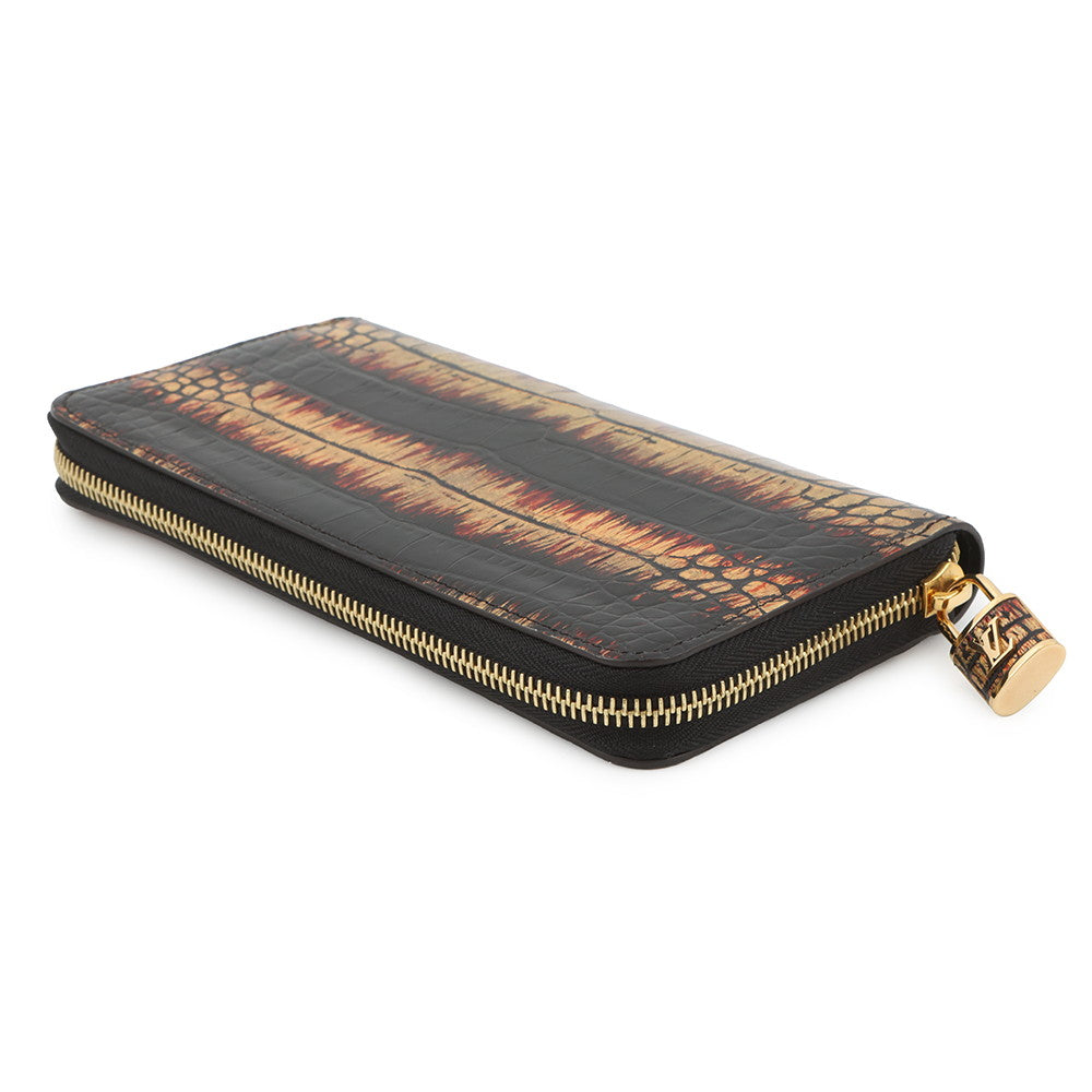 LOUIS VUITTON Zippy wallet Black/Gold Exotic Leather