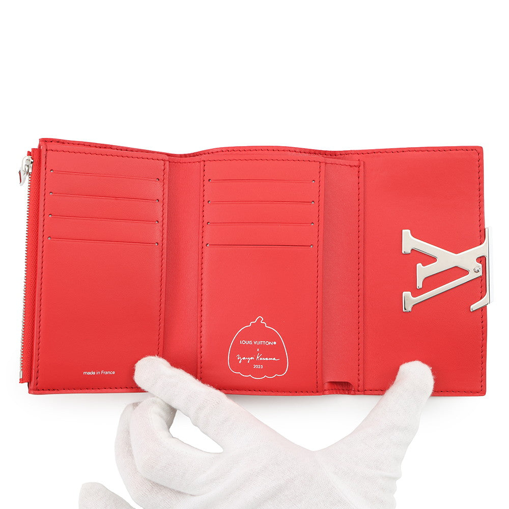 LOUIS VUITTON LVxYK Portefeuille Capucine Compact Maxi Yayoi Kusama Collaboration RougeM82113 Taurillon Leather