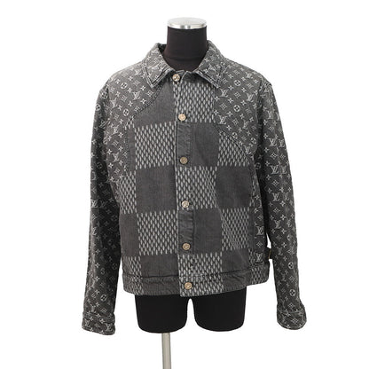 LOUIS VUITTON LOUIS VUITTON x NIGO Giant Damier Waves Monogram Denim Jacket Size 54 Black1A88WW Cotton100%