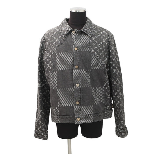 LOUIS VUITTON LOUIS VUITTON x NIGO Giant Damier Waves Monogram Denim Jacket Size 54 Black1A88WW Cotton100%