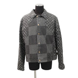 LOUIS VUITTON LOUIS VUITTON x NIGO Giant Damier Waves Monogram Denim Jacket Size 54 Black1A88WW Cotton100%