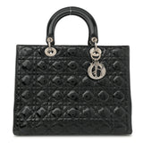 Christian Dior Patent Cannage Large Lady Dior Black