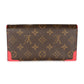 Louis Vuitton Louis Vuitton Poppy Leather & Monogram Canvas  Retiro Sarah Wallet