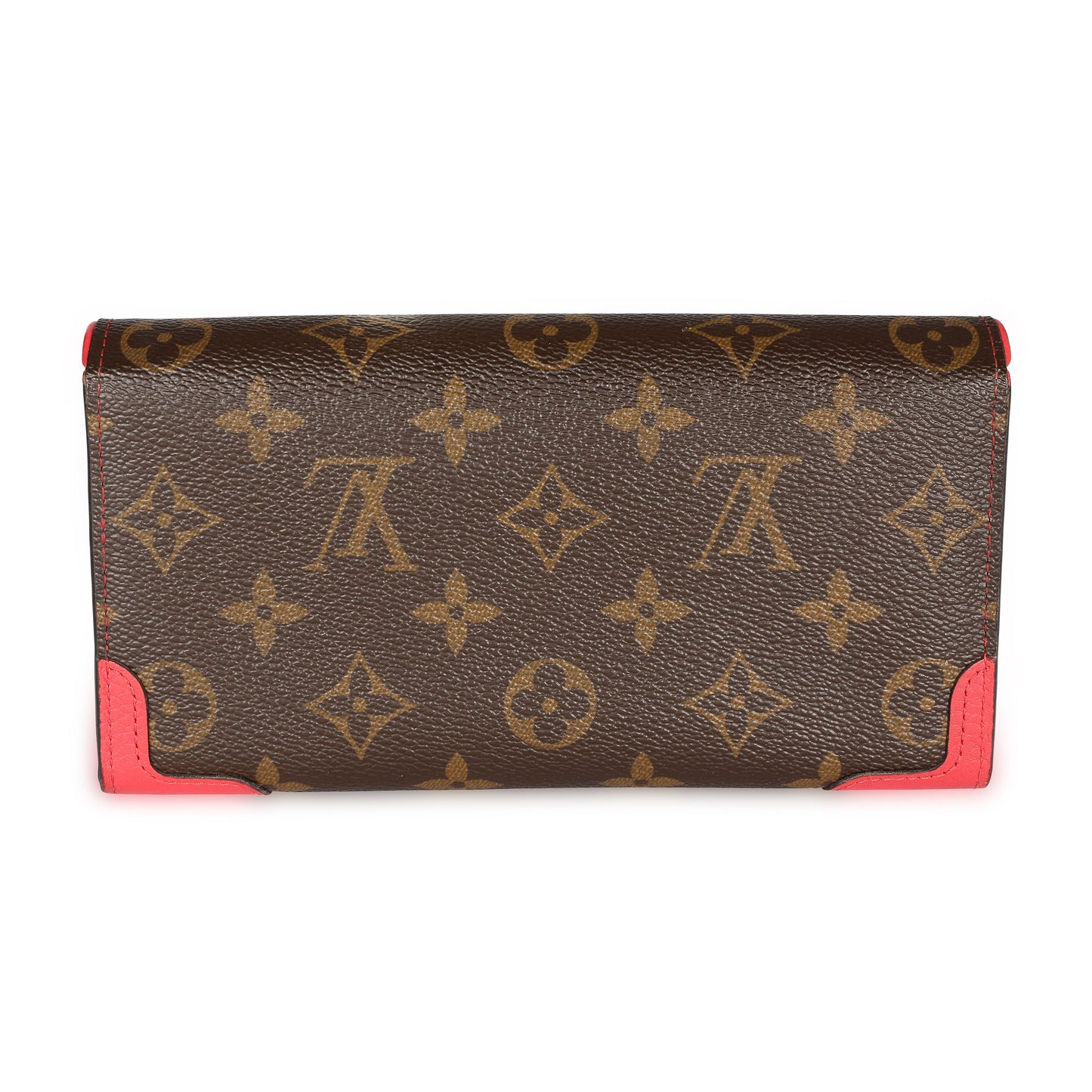 Louis Vuitton Louis Vuitton Poppy Leather & Monogram Canvas  Retiro Sarah Wallet