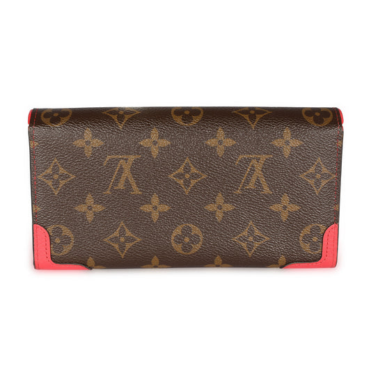 Louis Vuitton Louis Vuitton Poppy Leather & Monogram Canvas  Retiro Sarah Wallet