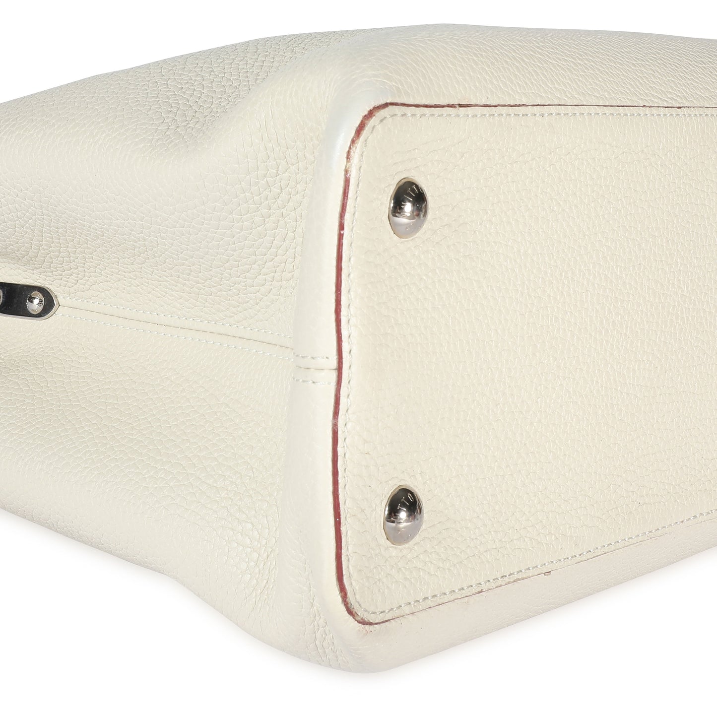 Louis Vuitton Louis Vuitton White Taurillon Leather Capucines MM