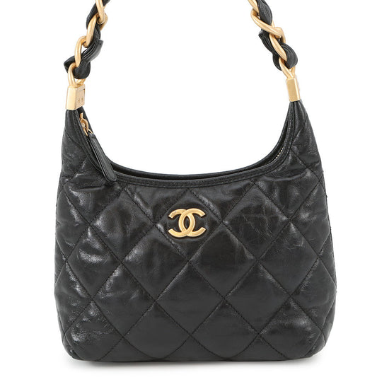 CHANEL Hobo Bag BlackAS4922 Shiny Lambskin Size Small
