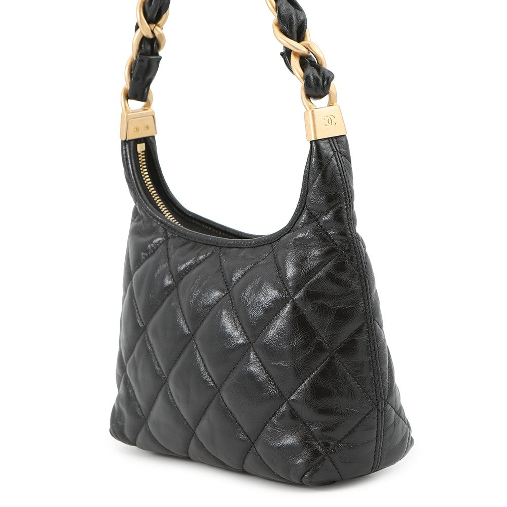 CHANEL Hobo Bag BlackAS4922 Shiny Lambskin Size Small