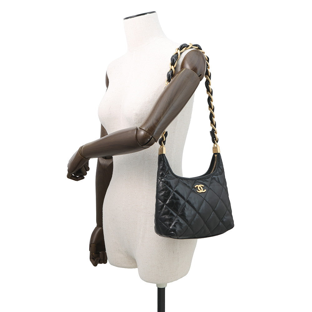 CHANEL Hobo Bag BlackAS4922 Shiny Lambskin Size Small