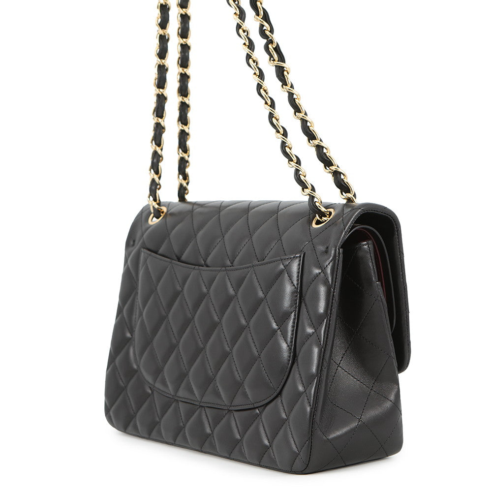 CHANEL Matelasse W flap ChainShoulder BlackA58600 Lambskin Size 30