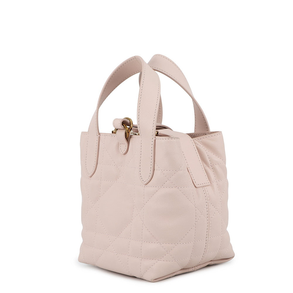 Dior To Jules Vertical Macrocannage Handbag Powder PinkS6100OSNW Calf Leather Size Nano