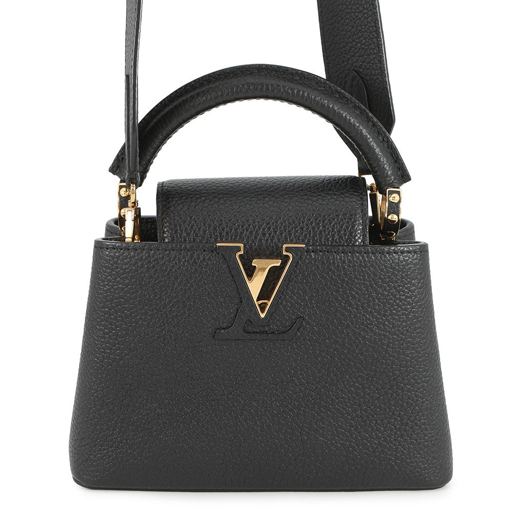 LOUIS VUITTON Capucines NoirM56071 Taurillon Leather Size MINI